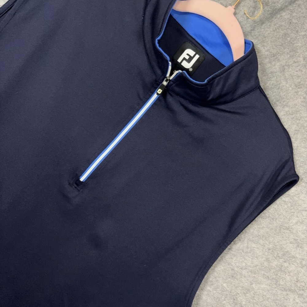 FootJoy FJ Golf‎ Vest Mens Sz M Blue 1/4 Zip Performance Stretch Pullover